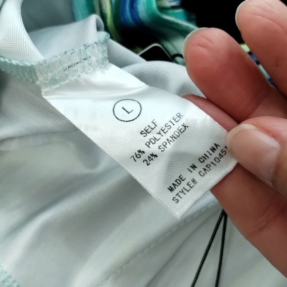 Fashion Nova Enza satin wide leg pant size large blue green combo zip back - Picture 4 of 8